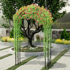 Arbuxzuy 102in Steel Garden Arch Arbor Trellis for Climbing Plants Outdoor,Yard,Wide Sturdy Durable Garden Arch for Lawn,8.5ft Climbing Plants Decorative Wire Lattice,Outdoor Wedding Arch(Black)