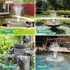 POPOSOAP 35W Solar Fountain Pump, 420GPH Solar Pond Pump with Dry-Run Protection, Solar Powered Water Pump with PVC Tubing, 17Ft Cord for Ponds, Garden, Hydroponics, Waterfall