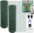 53Ft x16In Plant Protectors from Animals, Heavy-Gauge Plant Cages for Outdoor Plants with Pliers,Stakes, Rabbit Plant Cage, Wire Plant Protector(26.5Ft x 16In,2 Packs)