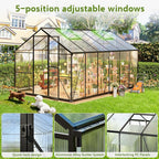 Wanan 8x12FT Greenhouses for Outdoors, Quick Assembly Green House with UV Protection, Heavy Duty Windproof Aluminum Frame, Adjustable Roof Vent for Backyard or Outdoor Garden Use