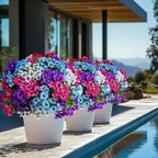 Artificial Flowers Outdoor Shrubs - 16 Bundles Fake Plants UV Resistant No Fade Faux Plastic Greenery Home Garden Porch Decoration Indoor (1, Multi 16-5)