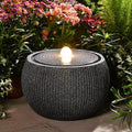10.6" H Modern Round Outdoor Water Fountain with 3000K LED Lights, Minimalist Sphere Garden Waterfall with Soothing 55dB Sound for Patio, Deck, Porch, Backyard and Zen Indoor Decor