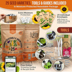 Organo Republic 25 Summer Vegetable Garden Seed Variety Pack - 6,510+ Non-GMO Heirloom Veggie & Greens Seeds for Outdoors & Indoor Home Garden, Including Collards, Pepper, Okra, Onion, Bean, Cucumber