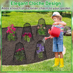 Cloche Plant Protectors from Animals - 17.3"Hx11.8"D Chicken Wire Plant Covers with Removable Flip-Top Design, Rustproof Metal Garden Cloches Keep Rabbits, Squirrels, Deers, Birds Out - 5 Pack