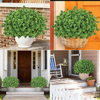 Artificial Fake Outdoor Plants for Spring Summer Decoration, 12 Bundles Fake Plastic Roses UV Resistant Look Real Faux Plants for Planter Outside Front Door Porch Patio Balcony Garden Indoor Yard Urn