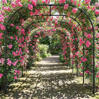 DoCred Garden Arch Trellis, 88in H x 88in L Tall Garden Arch Arbor Trellis for Climbing Plants Outdoor Plant Support for Cucumber Grape Vine, Large Metal Gardening Archway for Lawn Party Ceremony