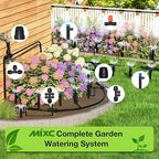 MIXC 250FT Drip Irrigation System Kit, Quick-Connect Garden Misting Watering System with 1/2” 1/4” Tubing Adjustable Nozzles Sprinklers for Indoor Outdoor Garden Potted Plant Lawn Greenhouse