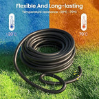 MIXC 1/2 Inch Drip Irrigation Tubing,100FT Main Tubing Hose, Flexible PVC Hose for Irrigation Parts Drip Emitters Drip Irrigation Systems, Black