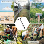 2 in 1 Hand Auger Spiral Drill for Planting, 4 X 44.5inch Post Hole Digger Manual Auger for Fence Posts, Sand, Bulb, Seedlings, Tree, Mail Box, Manual Garden Spiral Hole Digging Drill with Non-Slip.