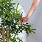 Amazon Basics Artificial Bamboo Plant with Plastic Planter Pot, 39.4", Green, Home Office Decor, Floor Plant