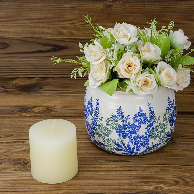 Dosayes Flower Pot,Vintage Ceramic Pot for Planter with Drainage Holes, 6.29 inch Ice Crack Glazed Small Planters Pot for Indoor,Tucan Home Decor,Gardening Gifts (Art Deco)