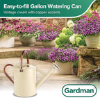 Gardman R34898 1 Gallon Watering Can, Vintage Cream