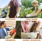 HANDLANDY Rose Pruning Gloves for Men & Women, Long Thorn Proof Gardening Gloves, Breathable Pigskin Leather Gauntlet, Best Garden Gifts & Tools for Gardener