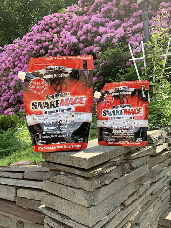 Nature's Mace Snake Mace 125 Pounds, Snake Repellent for Yard, Home, Garden, Get Rid of Snakes, Outdoor Repelling Granules, Deterrent, Plant Friendly, Pet Safe, Defense Granular Formula