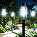 Amzarp 12 Pack Solar Garden Lights, Bright LED Solar Pathway Lights Outdoor IP65 Waterproof Rugged Shatterproof Auto On/Off for Landscape Garden Yard Walkway Driveway Lawn Lighting (6500K White Light)