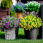Artificial Flowers Outdoor Fake Plants - 12 Bundles UV Resistant No Fade Faux Plastic Greenery Home Garden Porch Patio Decoration (Mgenta)