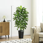 Artificial Dracaena Tree - 5FT Tall Fake Plants with Black Square Planter - Artificial Plants Indoor Floor Plant in Pot - Large Tropical Fake Yucca Potted Tree for Home Office Living Room Decor