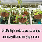 LaLaGreen Hanging Baskets for Plants (10 Pack, 10 Inch) Hanging Planter Outdoor with Coco Liner, Metal Wire Flower Basket Pots Holder Hanger Hook Deck Patio Porch Garden Balcony Outside Decoration