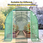 15x7x7 FT Walk-in Greenhouse for Outdoors w/ Watering System,8-Ventilated Screen Window Portable Greenhouse for Winter Plant Protection w/ 2-Zipper Door,PE Cover & Heavy Duty Frame