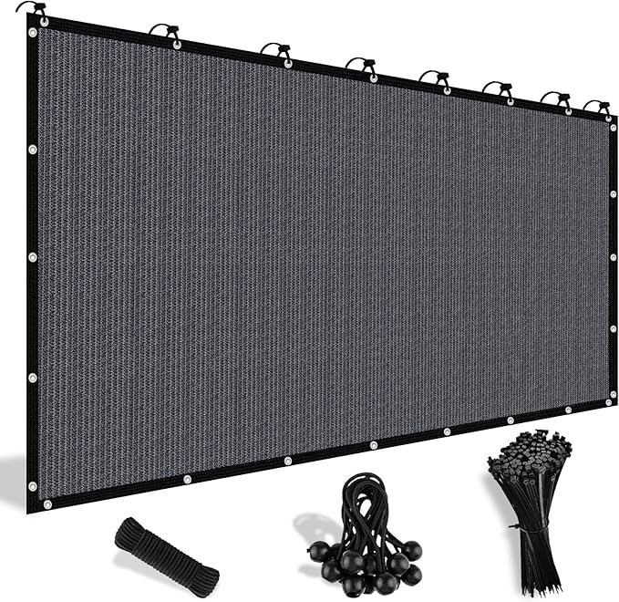 Shade&Beyond 90% Sun Shade Cloth with Grommets, 6' X 12' Pergola Shade Cover Canopy, Mesh Tarp Sun Screens for Patio, Outdoor, Garden, Backyard, Blue Gray
