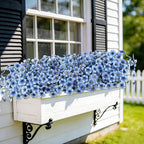 AmyHomie 20 Bundles Artificial Flowers for Outdoors UV Resistant Fake Plants, Faux Silk Flowers No Fade for Planters Garden Porch Window Box Spring Summer Decoration(Blue)