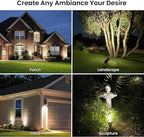 Solar Lights Outdoor Waterproof IP65,6500K Super Bright LED,2 Lighting Modes, Solar Powered Yard Garden Solar Spot Lights for Flag Landscape Auto On/Off-1 Pack