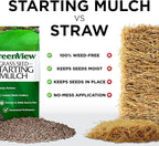 GreenView Grass Seed Starting Mulch – Ideal for Newly seeded lawns and Bare Spots - 38 lb. Bag - Covers 760 sq. ft.