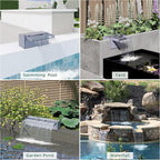 Pool Fountain, LONGRUNNEW Transparent Acrylic Pool Waterfall Spillway, 11.8 Inches Pool Water Feature for Garden Patio, Backyard Koi Pond Decor