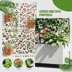 Casaphoria Metal Raised Garden Bed with Trellis and Wheels, 72"x35"x16" Planter Box for Climbing Plants, Vegetables & Vines, Features Drainage Holes and Privacy Screen, White-Net