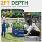 FOOWIN 2pcs 6x3x2ft Galvanized Raised Garden Bed, Planter Raised Garden Boxes Outdoor, Large Metal Raised Beds for Gardening, Garden Bed for Vegetables, Flowers, Herb,269 Gallon Capacity, Royal Blue