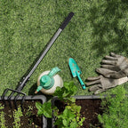 BARAYSTUS Long Hand Cultivator, Carbon Steel & Stainless Steel Tiller Cultivator, Garden Cultivator with Telescopic Handle and Soft Handle Cover, Hand Tiller for Digging Loosening Weeding