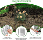 PASARA 6 Pack Plant Protectors from Animals, 13 Inch Round Cloche Plant Cages with Sturdy Chicken Wire Mesh, Garden Cages to Keep Animals Out for Vegetables & Flowers, Includes Support Stakes
