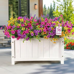 Alupssuc 36 Bundles Artificial Flowers for Outdoors Spring Summer Decoration, UV Resistant Eucalyptus Violet and Lavender Silk Fake Plants for Outside Indoor Yard Home Patio Decor, Yellow Rose Purple