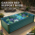 YITAHOME 6x3x1.5 2pcs Large Raised Garden Bed Kit, Galvanized Metal Planter Box with Gloves, Support Rod, Outdoor Above Ground Planters for Plants Vegetables Flowers, Green