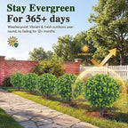 PATIO CHOICE Topiary Trees Artificial Outdoor Boxwood Ball Trees with Ground Spike Set of 2 22" Fake Outdoor Plants Faux Bushes and Shrubs Decorations for Outdoor Indoor Front Porch Garden