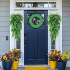 Sggvecsy 4 Pack Artificial Hanging Plants Fake Hanging Plant Faux Hanging Boston Ferns Fake Ivy Vines Greenery UV Resistant Plastic Plants for Indoor Outdoor Room Wall Wedding Patio Porch Decor
