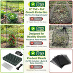 12 Pack 17" x 12" Tall Round Plant Cage - 36PCS Plant Support Cage Metal Wire Mesh Plant Protector for Outdoor Gardening Supplies Garden Protection Rabbits Chickens Ducks for Vegetables Flowers Shrubs