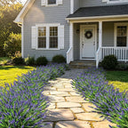 AmyHomie Fake Plants Artificial Flowers for Outdoors – 16 Bundles Fake Lavender Plants & Monkey Grass, UV Resistant Faux Greenery for Patio, Porch, Planter, Garden and Window Decor