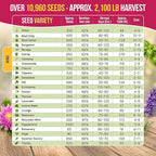 Organo Republic 25 Medicinal & Tea Herb Seeds Variety Pack for Indoor & Outdoors. 10900+ Non-GMO Heirloom Garden Seeds: Anise, Borage, Cilantro, Chamomile, Dandelion, Rosemary, Peppermint Seeds
