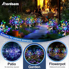 Anordsem Solar Lights Outdoor Waterproof: 2 Pack Garden Light - Bendable Copper Wire with 120 LED Firework Beads - DIY Colorful Fun Decoration for Yard Patio - Twinkle Sparkler Gifts for Women Wife