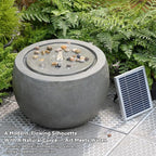 Tankana Solar Water Fountain Outdoor Garden Bubbler Water Feature Fountains Solar Powered with Pebbles for Patio Deck Yard Home Decor Gray, 18 "L x 18" W x 11.5" H