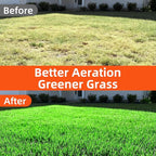 Aerator Lawn Tool - 2-in-1 Reinforced Heavy Duty Manual Lawn Aerator with 15 Spikes, Automatic Dirt and Leaf Clean Design, Adjustable T-Handle (Orange)