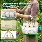 Gardening Tools 10-Piece, Heavy Duty Garden Tool Set with Fashion and Durable Garden Tools Organizer Handbag, Rust-Proof Gardening Hand Tools Weeding Kit, Ideal Gardening Gifts for Women