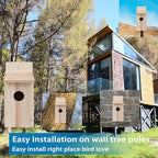 2 Pack Bird Houses for Outside,Blue Bird Box House for Outside,Cedar Finch Swallow Wren Hummingbird Birdhouse,DIY