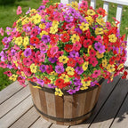 Alupssuc 32 Bundles Artificial Flowers for Outdoors Decoration, UV Resistant Silk Faux Daisy Flora Spring Fake Plastic Plants Greenery for Outside Indoor Yard Home Porch Window Box Decor, Mix 4 Colors
