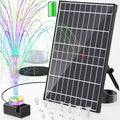 POPOSOAP 12W Solar Fountain Pump with 4200mAh Battery Backup, LED Colorful Lights & Remote Control, Solar Pond Pump for Bird Bath, Fish Tank, Outdoor Garden Water Features P112DL