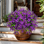 AXYLEX Artificial Flowers for Outdoors Fake Plants - 16 Bundles Fake Plants UV Resistant No Fade Faux Plastic Greenery Home Garden Porch Patio Decoration Office Indoor (Purple)