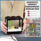 Small Betta Fish Tank, Stackable Mini Fish Tank Tiny Aquarium Kit with Aquarium Gravel & Resin Decorations, 0.6 Gallon Cube Desktop Fishbowl for Snails, Crabs, Starfish (Black)