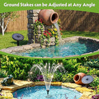 AISITIN DIY Solar Fountain Pump for Water Feature with 3.9ft Cord, Solar Bird Bath Fountain with 6 Nozzles, Solar Powered Water Floating Fountain for Bird Bath, Garden, Ponds Fish Tank, Outdoor
