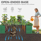 YITAHOME 8x4x2ft Large Raised Garden Bed Kit, Galvanized Metal Planter Box with Gloves, Ground Nails, Support Rod & Safety Rubber, Outdoor Above Ground Planters for Plants Vegetables Flowers, Green